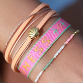 Wrap bracelet peach shell